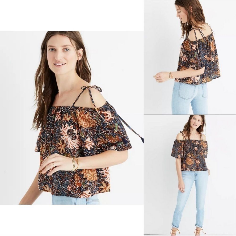 Madewell silk off shoulder top